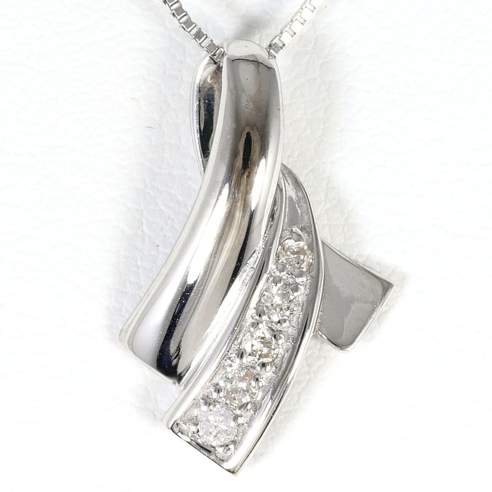VINTAGE 14k Silver Diamond Necklace